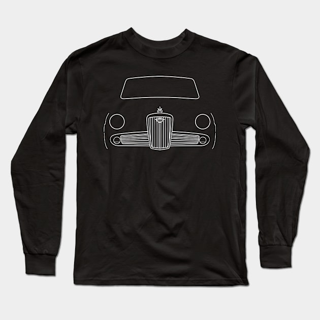 Wolseley 1500 classic 1960s British saloon car white outline graphic Long Sleeve T-Shirt by soitwouldseem